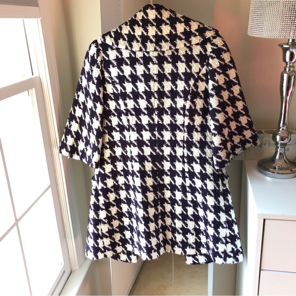 💝✨euro Sz 38 Tweed coat fitted waist line in purple and beige check - Picture 2 of 9